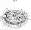 Fig. 04 - THREE-DIMENSIONAL KARUSSEL- OR TOURBILLON-TYPE REGULATING MEMBER PROVIDED WITH A PERIPHERAL BALL BEARING