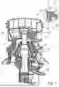 Fig. 02 - HEAD NUT ASSEMBLY AND A GYRATORY CRUSHER APPLYING THE SAME