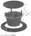 Fig. 17 - CATCH BASIN INSERT STORMWATER FILTERING APPARATUS HAVING A PLANAR FRAME AND GEOTEXTILE FABRIC BASKET SUPPORTED THEREBY FOR DEBRIS AND TRASH CAPTURE