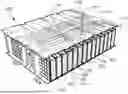 Fig. 01 - BATTERY HOUSING WITH VENTILATION CHANNEL ISOLATING BATTERY CELLS FROM EACH OTHER
